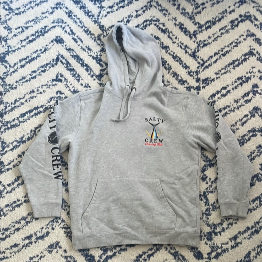 Salty Crew Gray Sweatshirt Hoodie with Ribbed Cuffs